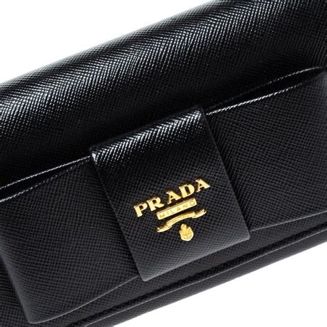 prada continental wallet bow|Black Saffiano Leather Continental Wallet .